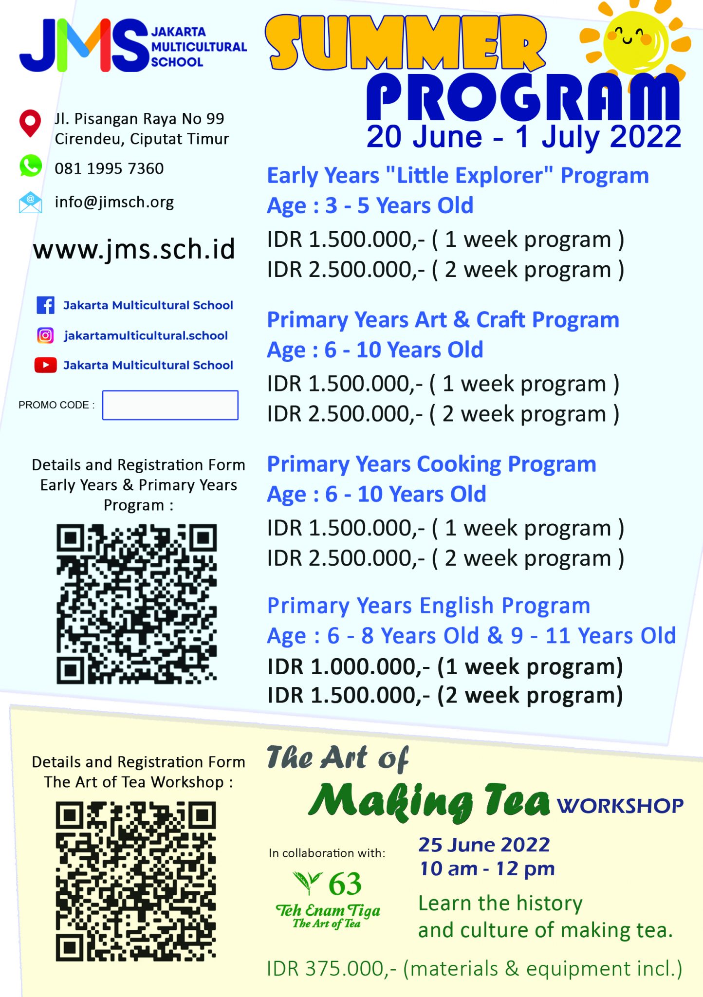 Jakarta Multicultural School's SUMMER PROGRAM JJC個人部会